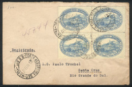 BRAZIL: Cover Franked With Block Of 4 Of RHM.C-113, Sent From Porto Alegre To Santa Cruz On 3/MAR/1937, Very Nice! - Other & Unclassified