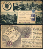 BRAZIL: Fantastic Envelope Printed On Both Sides With Views And Map Of Brazil And Varied Indications (also Of Graf Zeppe - Otros & Sin Clasificación