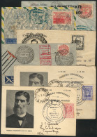 BRAZIL: 6 Covers Or Cards Used Between 1940 And 1944, All Franked With Commemorative Stamps Used ALONE, VF And Interesti - Sonstige & Ohne Zuordnung