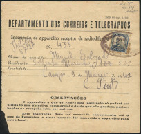 BRAZIL: Registration Receipt For An Amateur Radio Receiver, Dated 9/MAR/1942, Issued By The Post Office Department, The  - Otros & Sin Clasificación