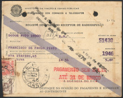 BRAZIL: Receipt Issued By The Post Office Department For The Registration Of An Amateur Radio Receiver, With Part Of 2 S - Otros & Sin Clasificación