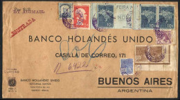 BRAZIL: Registered Airmail Cover Sent From Santos To Argentina On 13/MAY/1947 With Fantastic Postage, VF Quality! - Autres & Non Classés