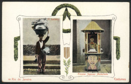 BRAZIL: Rio De Janeiro: Street Vendor Of Pots And Japanese Kiosk, Editor Casa Staffa, VF Quality, Rare! - Sonstige & Ohne Zuordnung