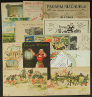 BRAZIL: 14 Old Postcards And Similar, With Varied Views: Advertising, Places, Christmas Greetings, Etc., Fine To Very Fi - Otros & Sin Clasificación