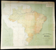 BRAZIL: Map Of Large Size (80 X 71 Cm) Published On 7/SE/1922, Showing The POSTAL ROUTES Of Brazil, Fine Quality, Rare! - Non Classés