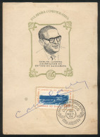 BRAZIL: Commemorative Sheet With Signed Autograph Of CARLOS LACERDA, Governor Of Guanabara State, Very Nice! - Unclassified