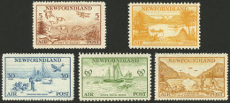 CANADA: Sc.C13/C17, 1933 Birds, Airplanes And Ships, Complete Set Of 5 Values, Mint Lightly Hinged, VF Quality, Catalog  - Sonstige & Ohne Zuordnung