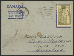 CANADA: 22/FE/1949 Hamilton - Argentina, Aerogram Franked With 10c., With Long Text Is Written In Armenian, Minor Faults - Sonstige & Ohne Zuordnung