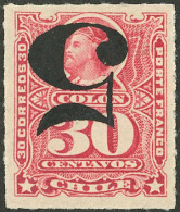 CHILE: Yvert 41a, 1900 "5" Overprint INVERTED, VF Quality!" - Chile