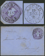 CHILE: 17/DE/1878 LEBU To Ancud, 5c. Stationery Envelope With Attractive Mark Of Origin, On Back It Has An Arrival Dates - Chile