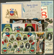CHILE: CENTENARY OF INDEPENDENCE: 9 Spectacular Patriotic Postcards, Some Used, Excellent General Quality! - Chile