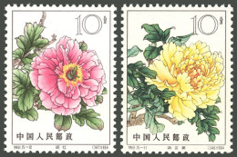 CHINA: Sc.777/778, 1964 Chrysanthemum, 2 Values Of The Set, MNH, Very Fine Quality! - Sonstige & Ohne Zuordnung