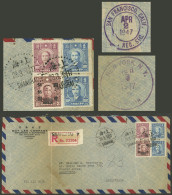 CHINA: Registered Airmail Cover Sent From Shanghai To Argentina On 28/MAR/1947 Franked With 7,500$, On Back It Bears Tra - Altri & Non Classificati