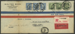 CHINA: 26/AP/1947 Shanghai - Argentina, Registered And Express Airmail Cover Sent "via Phillipine Airlines" Franked With - Other & Unclassified