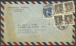 CHINA: Airmail Cover Sent From Shanghai To Argentina On 26/AP/1949 Franked With 41,000$, Small Defects, Interesting! - Sonstige & Ohne Zuordnung