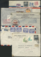 COLOMBIA: 5 Airmail Covers Sent To Europe Between 1940 And 1948, Good Postages! - Colombie