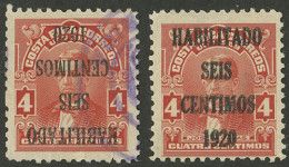 COSTA RICA: 2 Stamps Overprinted In 1920, One With INVERTED Ovpt. (used) And The Other One With DOUBLE Ovpt. (mint), Int - Costa Rica