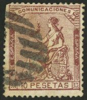 SPAIN: Yvert 139, 1873 10P. Chestnut, High Value Of The Set, Used, With Minor Defects But Of Very Fine Appearance, Rare, - Other & Unclassified
