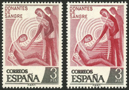 SPAIN: Sc.1994, 1976 Blood Donation, 2 Examples In VERY DIFFERENT SHADES, MNH, VF Quality! - Sonstige & Ohne Zuordnung