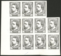 SPAIN: Sc.X2, 1873 King Charles VII 1R., REPRINT In Black, MNH Block Of 11, Excellent Quality! - Otros & Sin Clasificación