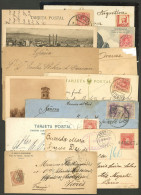 SPAIN: 12 Covers, Postcards Etc. Used Between 1872 And 1937, There Are Some Scarce Cancels (cartería Granada-Madrid, Paq - Sonstige & Ohne Zuordnung