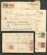 SPAIN: 5 Registered Covers Sent To Argentina Between 1929 And 1933 From LA CAÑIZA And CRECIENTE, There Are Nice Postages - Other & Unclassified