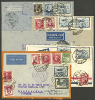 SPAIN: 5 Airmail Covers Sent To Uruguay In 1935/6, Handsome Postages, Almost All Of Excellent Quality! IMPORTANT: Please - Other & Unclassified