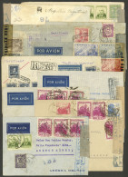 SPAIN: 10 Covers (almost All Airmail) Sent To Argentina Between 1938 And 1944 With Very Good Postages And All Censored,  - Sonstige & Ohne Zuordnung