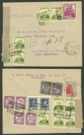 SPAIN: 11/NO/1938 Barcelona - Argentina, Registered Airmail Cover With Very Handsome Postage And Censored, VF Quality! - Altri & Non Classificati