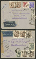 SPAIN: 2 Cover Fronts Sent From Santander To Argentina In 1939 And 1940 Franked With 20.30 And 26.80 Ptas., Very Fine Qu - Sonstige & Ohne Zuordnung