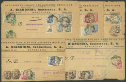 SPAIN: 5 Fronts Of Large Covers Sent To Italy In 1941 By Airmail, Interesting Large Postages, Minor Defects, Very Attrac - Sonstige & Ohne Zuordnung