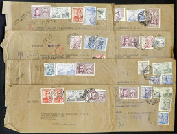 SPAIN: 8 Airmail Covers (several Registered) Sent To Argentina In 1946/7 With Large Postages, Very Fine General Quality, - Other & Unclassified