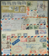 SPAIN: 14 Airmail Covers Commemorating The Visit Of Eva Perón To Spain, Carried On Her Return Flight To Argentina, All T - Otros & Sin Clasificación