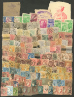 SPAIN: Lot With Large Number Of Old Stamps And Some Fragments With Interesting Official Cancels, In General Of Fine Qual - Sonstige & Ohne Zuordnung