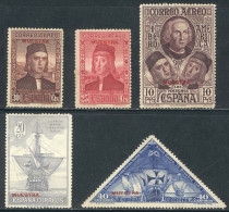 SPAIN: 5 Stamps With MUESTRA Overprint, Fine General Quality, The 20c. Stamp Without Gum And The Triangular 40c. Without - Sonstige & Ohne Zuordnung