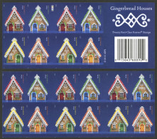 UNITED STATES: Sc.4820b, 2013 Gingerbread Houses, Complete IMPERFORATE Booklet, MNH, Excellent Quality, Rare! - Autres & Non Classés