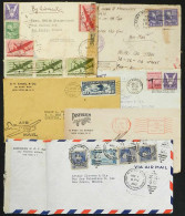 UNITED STATES: 6 Covers Posted (most To Brazil) Between 1928 And 1960, With Nice And Colorful Postages, Censor Marks And - Other & Unclassified