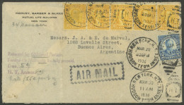 UNITED STATES: 28/MAR/1936 New York - Argentina, Airmail Cover Originally Franked With 50c. And Returned To Sender To Co - Other & Unclassified