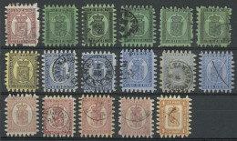 FINLAND: Sc.6/11, 1866/74 Good Lot Of Used Stamps, Of Most Values There Are Several Examples (there Are Interesting Canc - Sonstige & Ohne Zuordnung