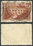 FRANCE: Yvert 262B, 1930 20Fr. "Pont Du Gard" Perf 11, Used, VF Quality!" - Autres & Non Classés