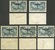 FRANCE: Yvert 321, 1936 10Fr. "traversée", 5 Used Examples Of Excellent Quality!" - Autres & Non Classés