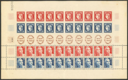 FRANCE: Yvert 830/833, 1949 Stamp Centenary, Complete Sheet With 10 Sets Of 4 Values In Vertical Strips, MNH, With Some  - Other & Unclassified