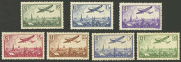 FRANCE: Yvert 8/14, 1936 Airplane Over Paris, Complete Set Of 7 Mint Values, VF Quality! - Autres & Non Classés