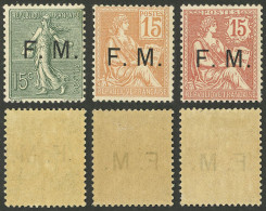 FRANCE: Yvert 1/3, 1901/4 Complete Set Of 3 Mint Values, VF Quality! - Other & Unclassified