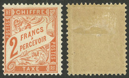 FRANCE: Yvert 41, 1893/1935 2Fr. Orangish Red, Mint, VF Quality! - Other & Unclassified