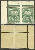 FRANCE: Yvert 89, 1946/55 100Fr. Green, High Value Of The Set In MNH Pair, Excellent Quality! - Other & Unclassified