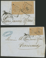 FRANCE: Folded Cover Dated 26/AP/1857 From Bayonne To Bordeaux Franked With 80c., Arrival Backstamp, Very Attractive! - Other & Unclassified