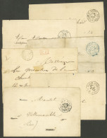 FRANCE: 6 Folded Covers Of The Years 1865 To 1872, With Attractive Postmarks! IMPORTANT: Please View ALL The Photos Of T - Other & Unclassified