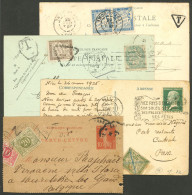 FRANCE: 3 Postcards + 1 Postal Stationery Used Between 1903 And 1925, All With Due Marks, Interesting! IMPORTANT: Please - Other & Unclassified