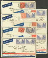 FRANCE: 7 Airmail Covers Sent To Argentina In 1930, By Aeropostale, Nice Frankings, Very Fine General Quality! IMPORTANT - Other & Unclassified